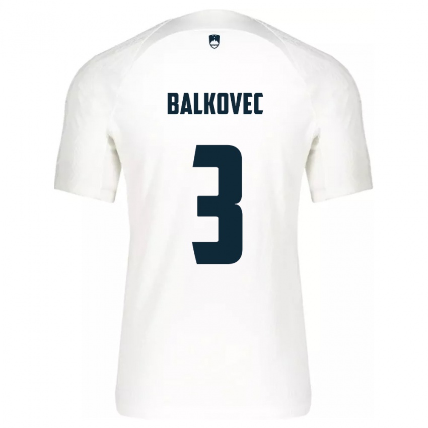 Kinderen Slovenië Jure Balkovec #3 Wit Thuisshirt Thuistenue 24-26 T-Shirt