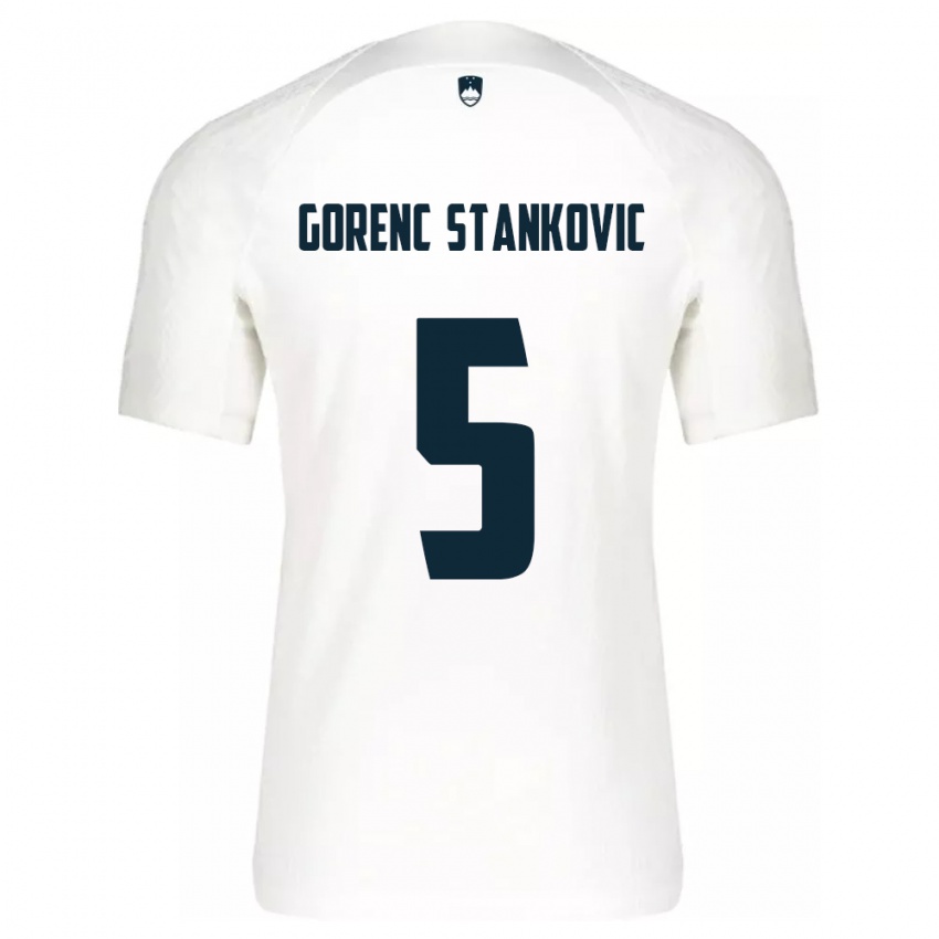 Kinderen Slovenië Jon Gorenc Stankovic #5 Wit Thuisshirt Thuistenue 24-26 T-Shirt