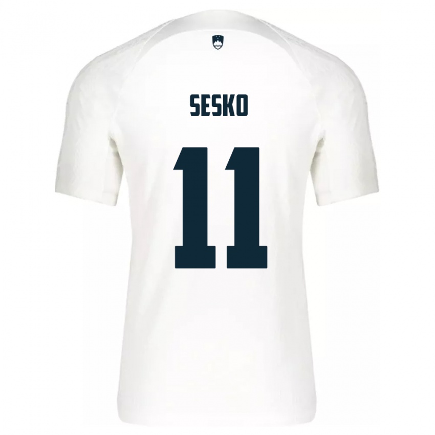 Kinderen Slovenië Benjamin Sesko #11 Wit Thuisshirt Thuistenue 24-26 T-Shirt