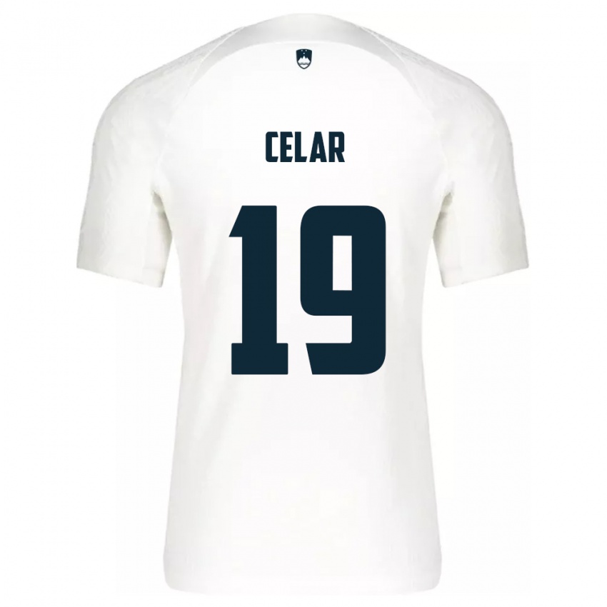 Kinderen Slovenië Zan Celar #19 Wit Thuisshirt Thuistenue 24-26 T-Shirt