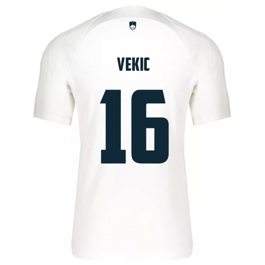 Kinderen Slovenië Igor Vekic #16 Wit Thuisshirt Thuistenue 24-26 T-Shirt