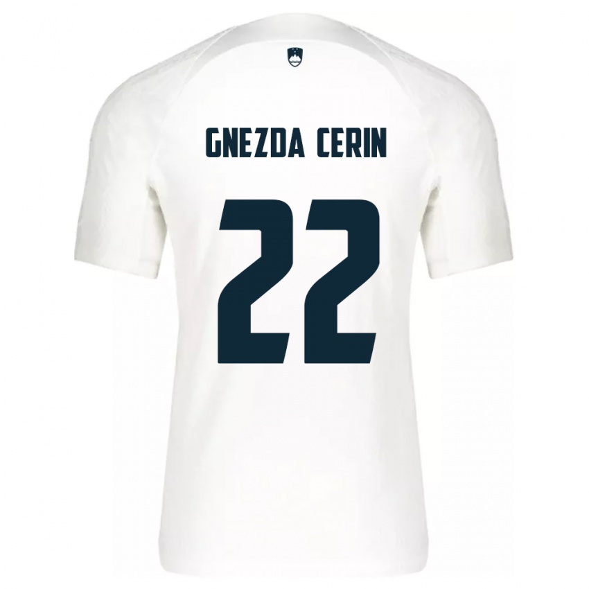 Kinderen Slovenië Adam Gnezda Cerin #22 Wit Thuisshirt Thuistenue 24-26 T-Shirt