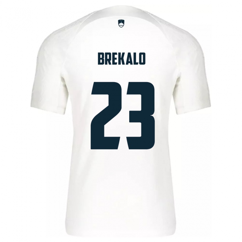 Kinderen Slovenië David Brekalo #23 Wit Thuisshirt Thuistenue 24-26 T-Shirt