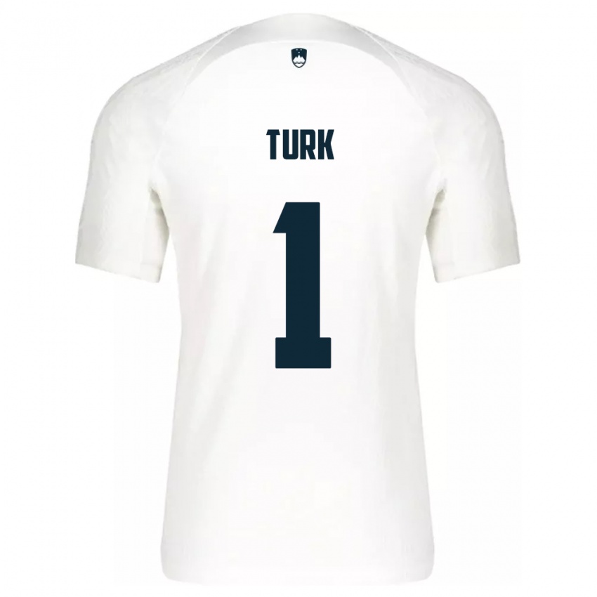 Kinderen Slovenië Martin Turk #1 Wit Thuisshirt Thuistenue 24-26 T-Shirt