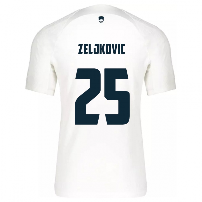 Kinderen Slovenië Adrian Zeljkovic #25 Wit Thuisshirt Thuistenue 24-26 T-Shirt