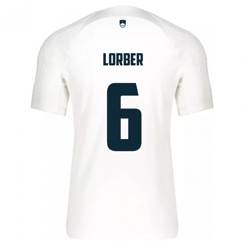 Kinderen Slovenië Marcel Lorber #6 Wit Thuisshirt Thuistenue 24-26 T-Shirt