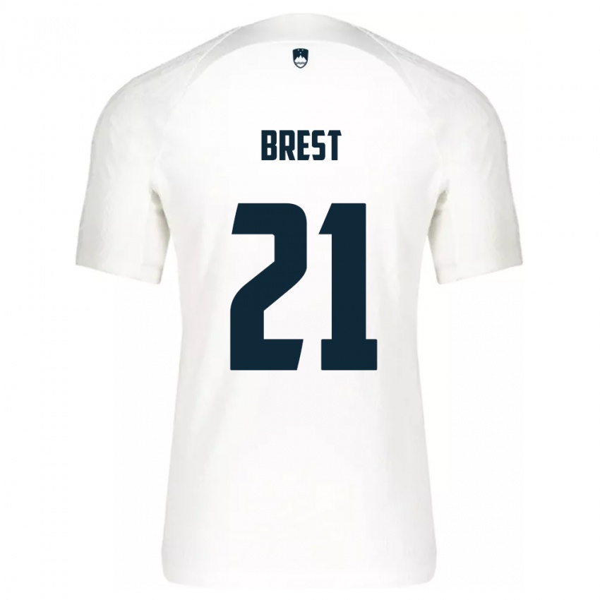 Kinderen Slovenië Marko Brest #21 Wit Thuisshirt Thuistenue 24-26 T-Shirt