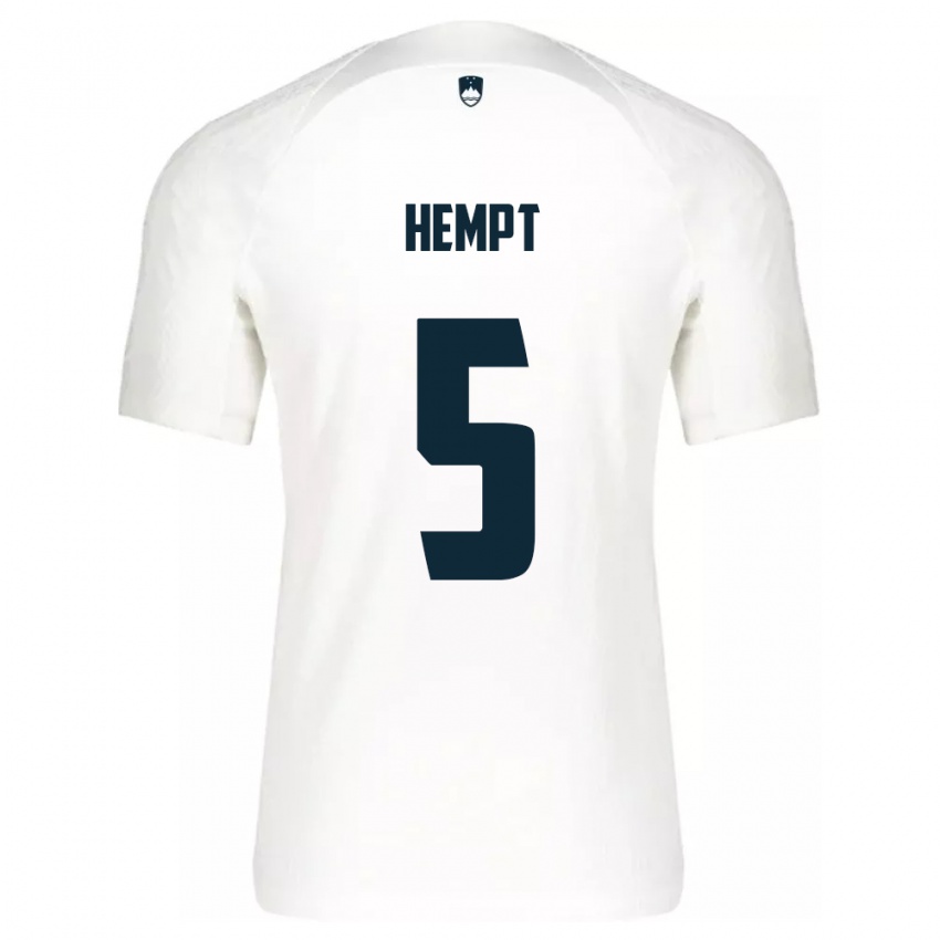 Kinderen Slovenië Lukas Hempt #5 Wit Thuisshirt Thuistenue 24-26 T-Shirt