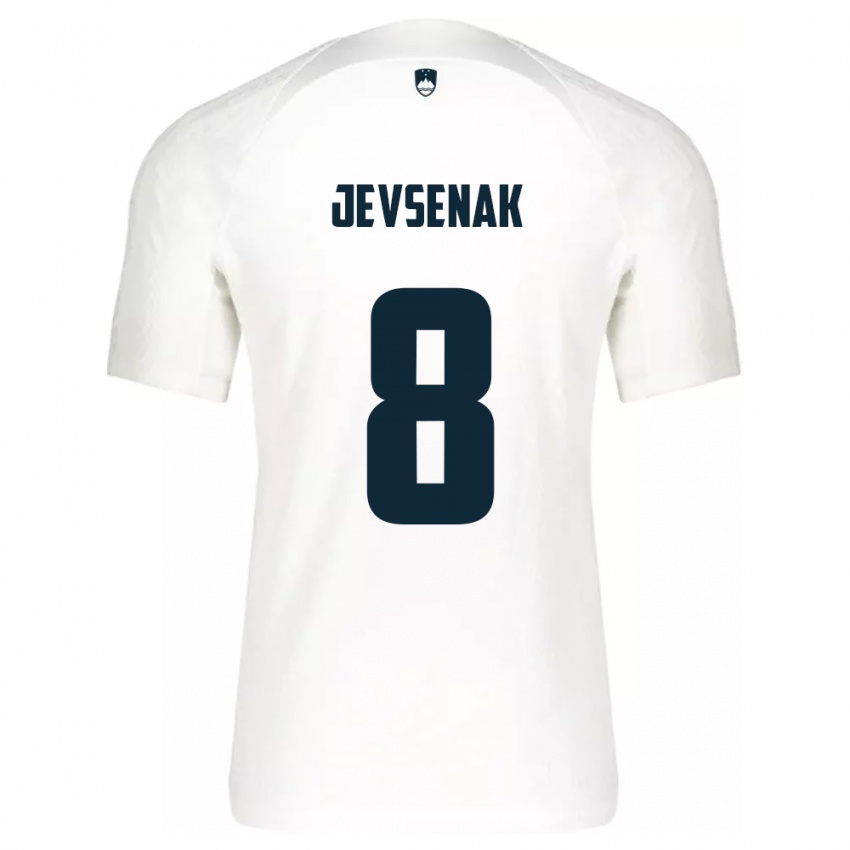 Kinderen Slovenië Florjan Jevsenak #8 Wit Thuisshirt Thuistenue 24-26 T-Shirt