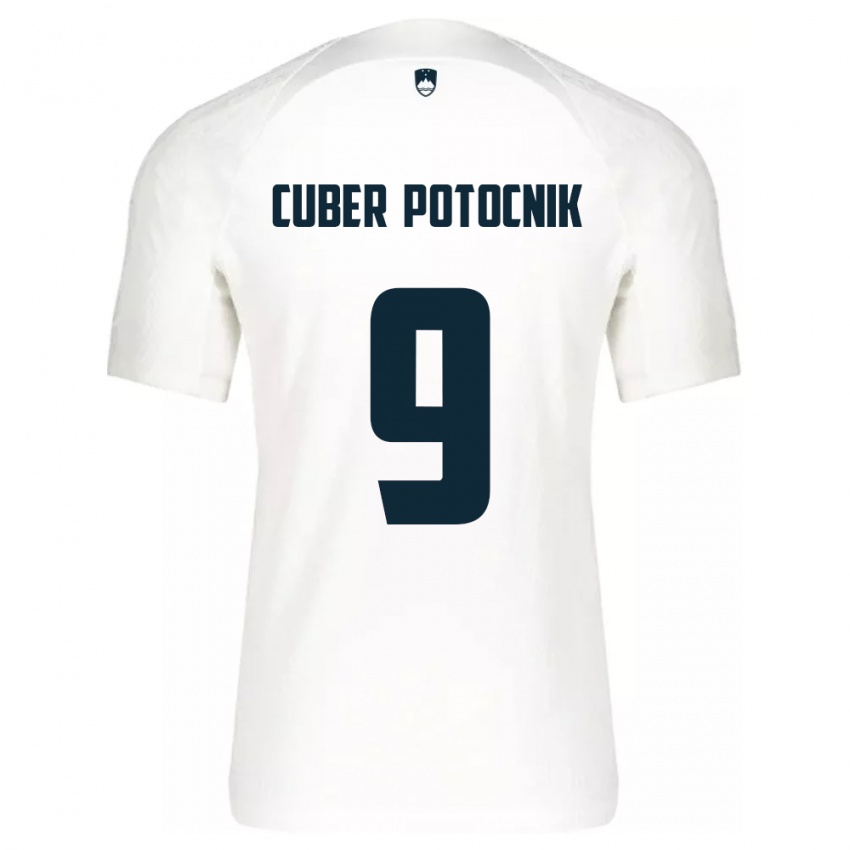 Kinderen Slovenië Jaka Cuber Potocnik #9 Wit Thuisshirt Thuistenue 24-26 T-Shirt