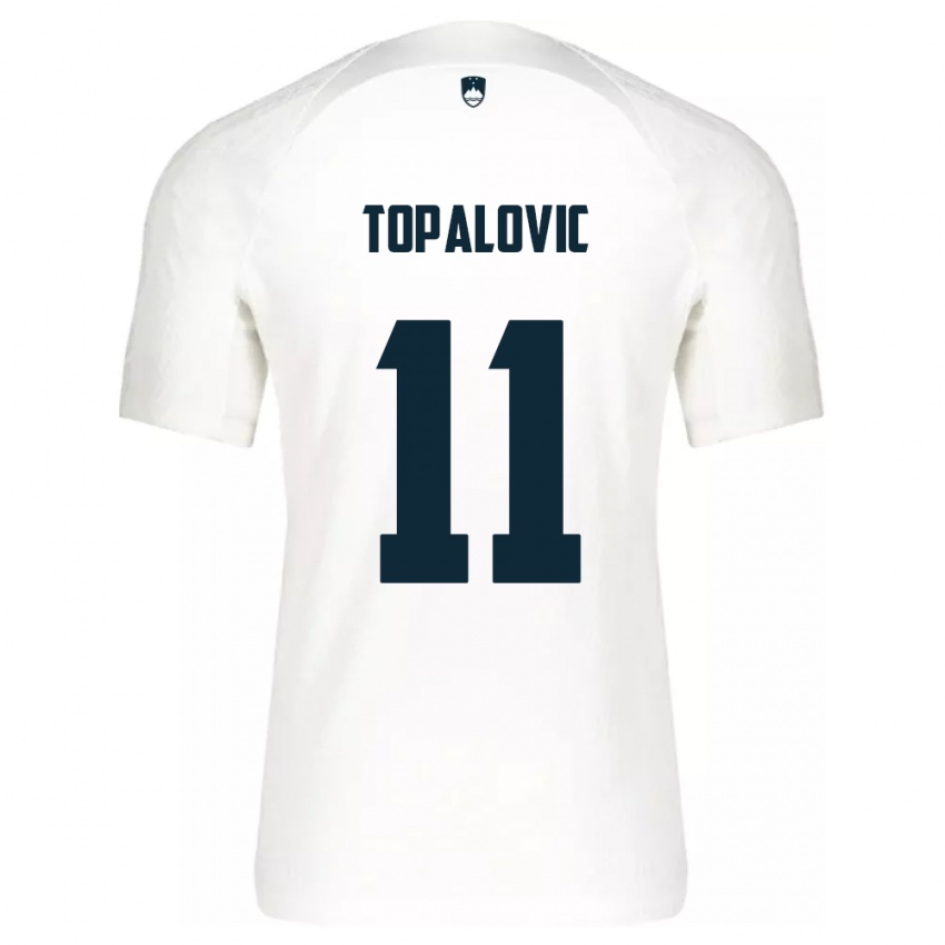 Kinderen Slovenië Luka Topalovic #11 Wit Thuisshirt Thuistenue 24-26 T-Shirt