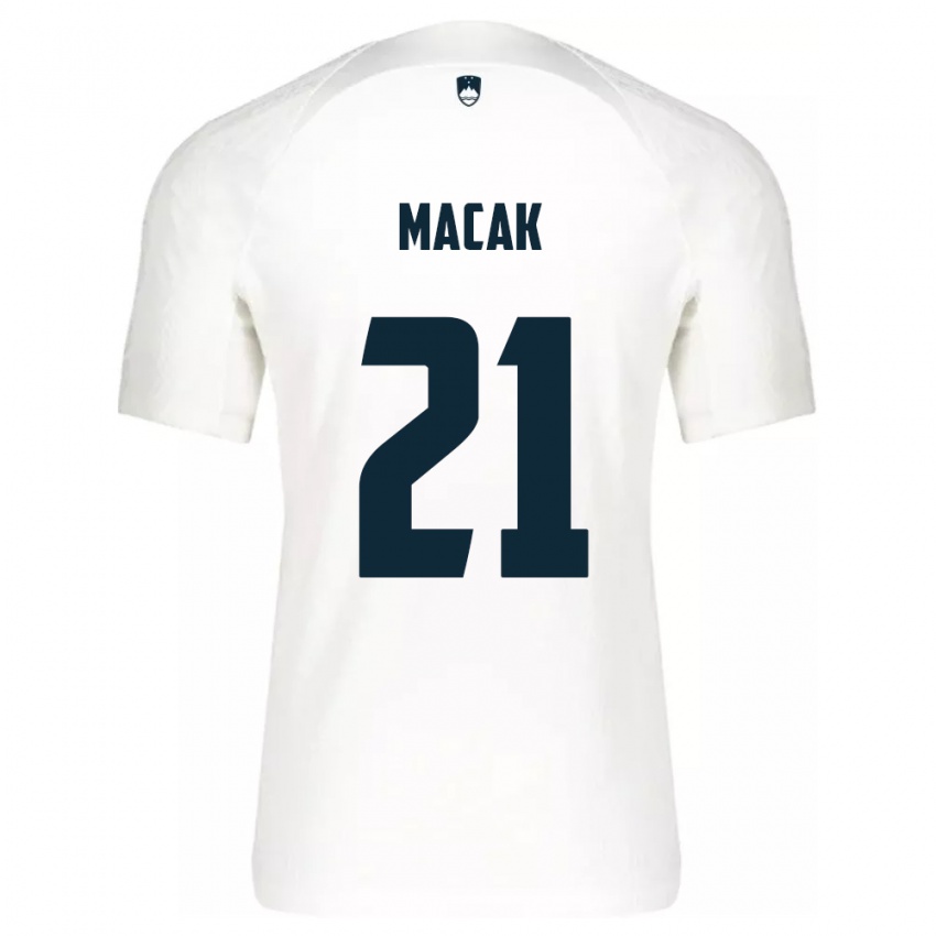 Kinderen Slovenië Lucas Macak #21 Wit Thuisshirt Thuistenue 24-26 T-Shirt