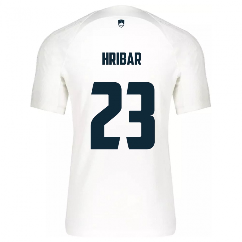 Kinderen Slovenië Lan Hribar #23 Wit Thuisshirt Thuistenue 24-26 T-Shirt