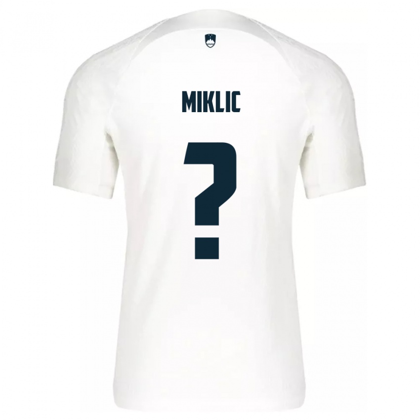 Kinderen Slovenië Andraz Miklic #0 Wit Thuisshirt Thuistenue 24-26 T-Shirt