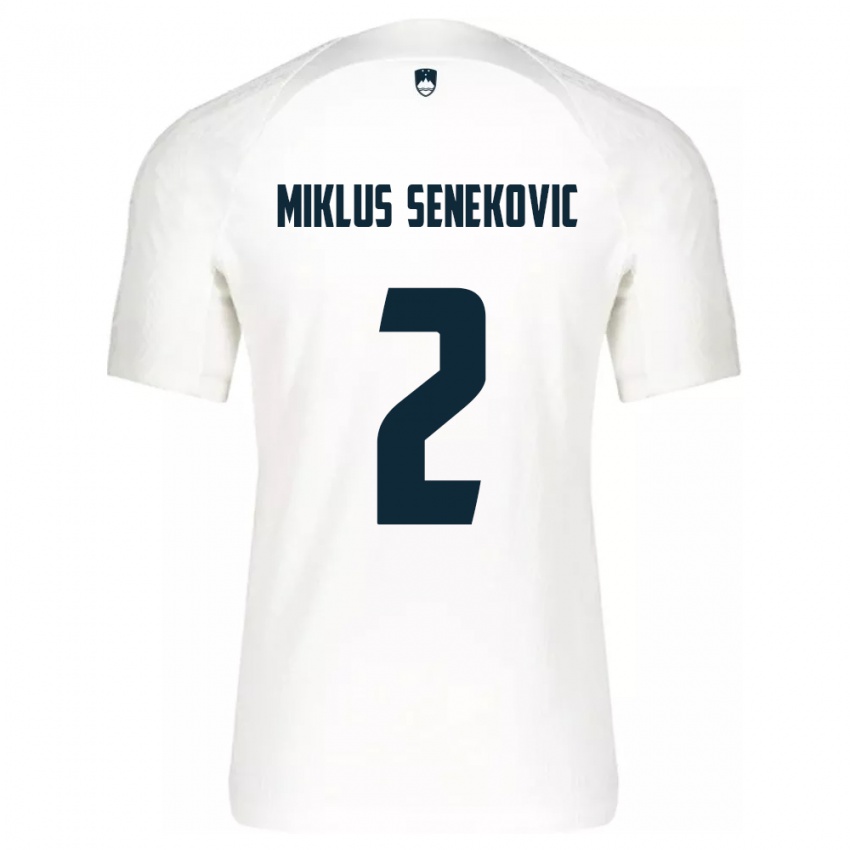 Kinderen Slovenië Gal Miklus Senekovic #2 Wit Thuisshirt Thuistenue 24-26 T-Shirt