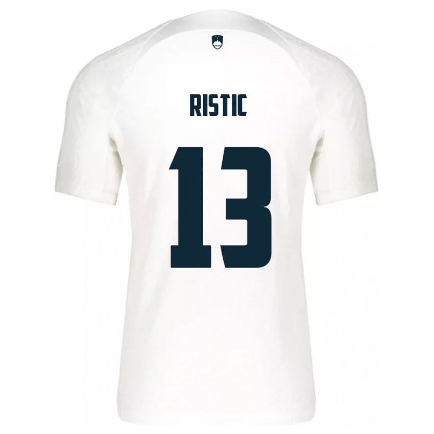 Kinderen Slovenië Aleks Ristic #13 Wit Thuisshirt Thuistenue 24-26 T-Shirt