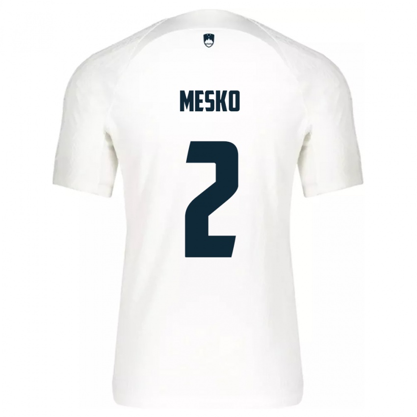 Kinderen Slovenië Zan Mesko #2 Wit Thuisshirt Thuistenue 24-26 T-Shirt