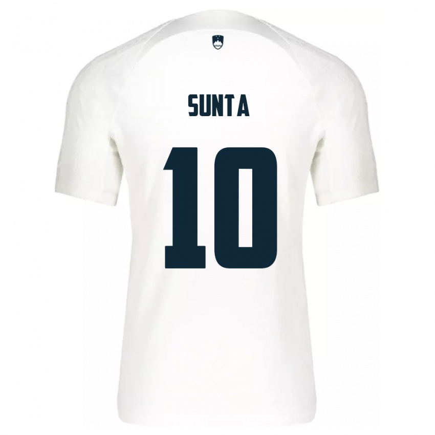 Kinderen Slovenië Sven Sunta #10 Wit Thuisshirt Thuistenue 24-26 T-Shirt