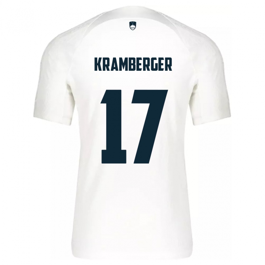 Kinderen Slovenië Enej Kramberger #17 Wit Thuisshirt Thuistenue 24-26 T-Shirt