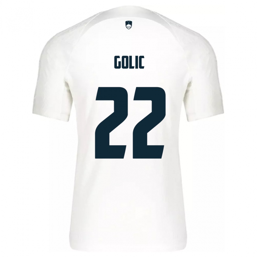 Kinderen Slovenië Tilen Golic #22 Wit Thuisshirt Thuistenue 24-26 T-Shirt