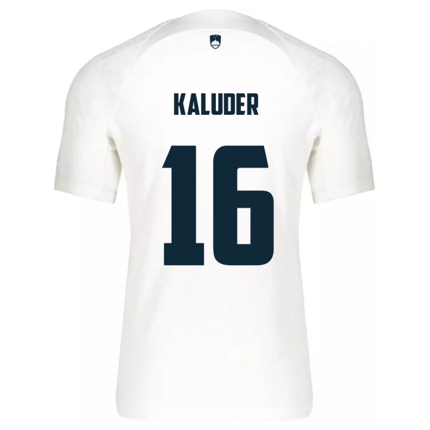 Kinderen Slovenië Grega Kaluder #16 Wit Thuisshirt Thuistenue 24-26 T-Shirt