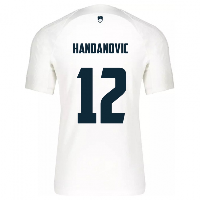 Kinderen Slovenië Tanej Handanovic #12 Wit Thuisshirt Thuistenue 24-26 T-Shirt