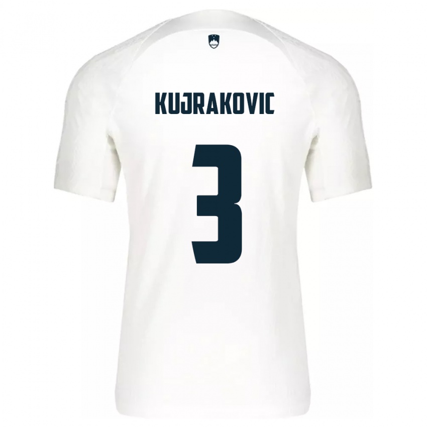 Kinderen Slovenië Minel Kujrakovic #3 Wit Thuisshirt Thuistenue 24-26 T-Shirt