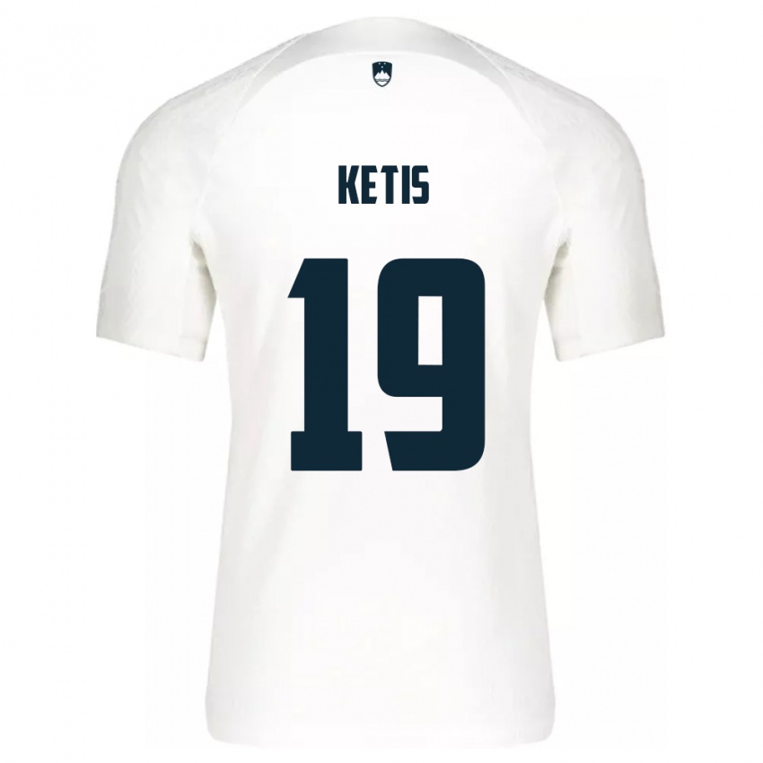 Kinderen Slovenië Sara Ketiš #19 Wit Thuisshirt Thuistenue 24-26 T-Shirt