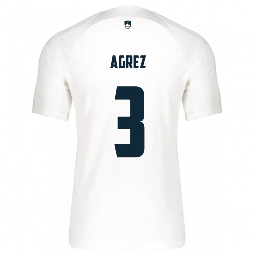 Kinderen Slovenië Sara Agrež #3 Wit Thuisshirt Thuistenue 24-26 T-Shirt