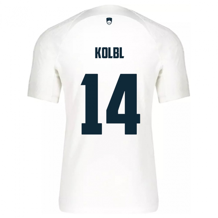 Kinderen Slovenië Špela Kolbl #14 Wit Thuisshirt Thuistenue 24-26 T-Shirt