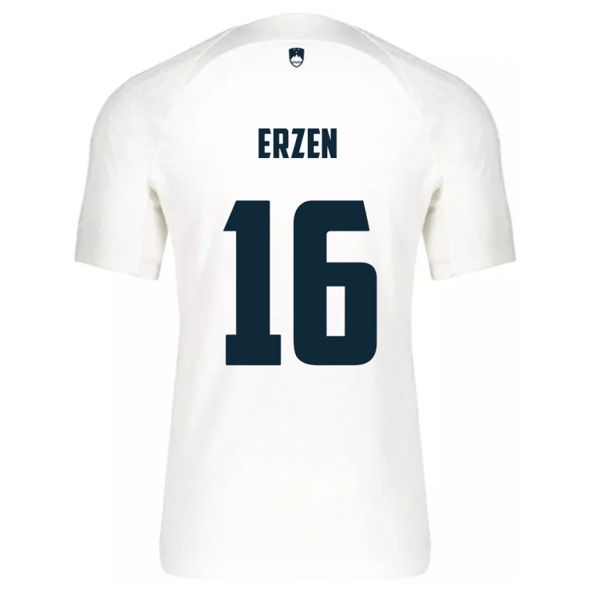 Kinderen Slovenië Kaja Eržen #16 Wit Thuisshirt Thuistenue 24-26 T-Shirt