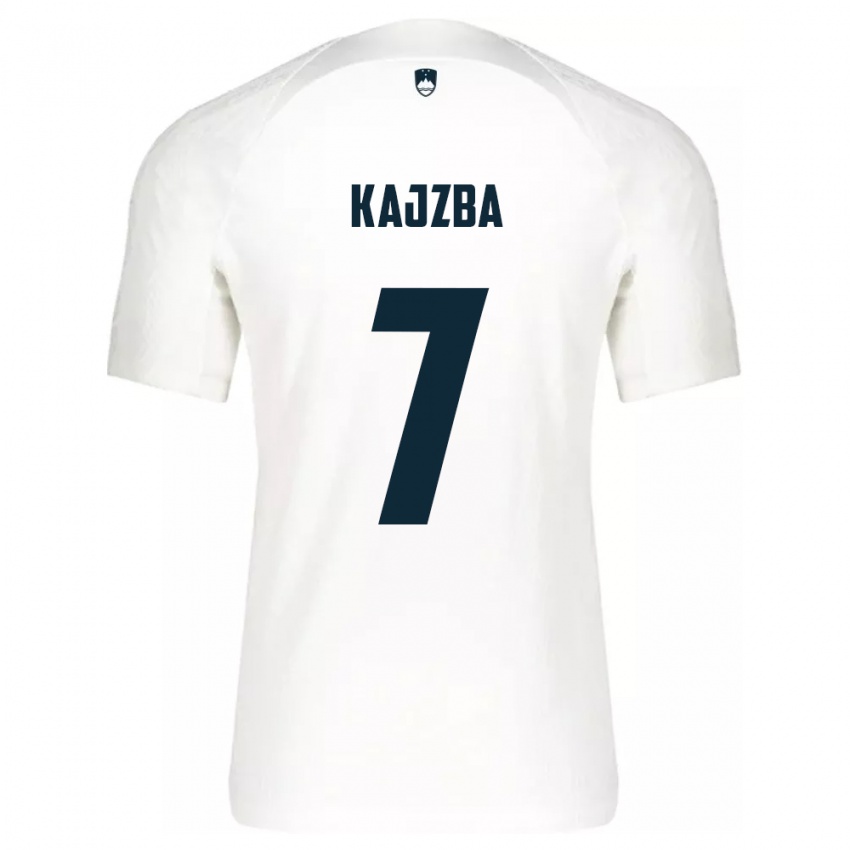 Kinderen Slovenië Nina Kajzba #7 Wit Thuisshirt Thuistenue 24-26 T-Shirt