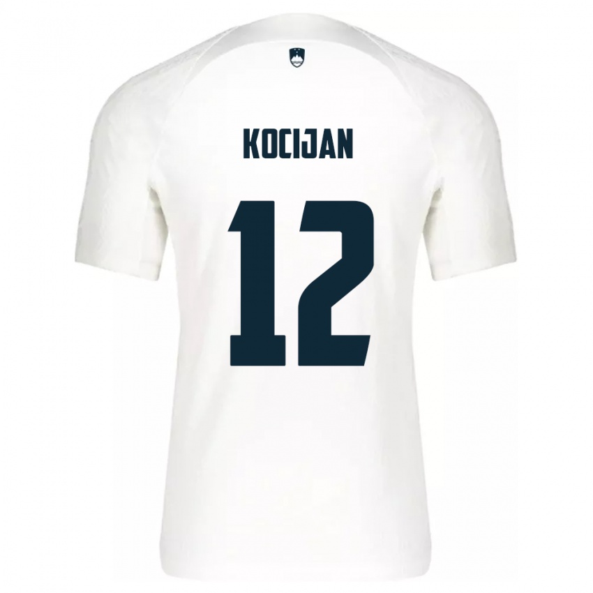 Kinderen Slovenië Iva Kocijan #12 Wit Thuisshirt Thuistenue 24-26 T-Shirt