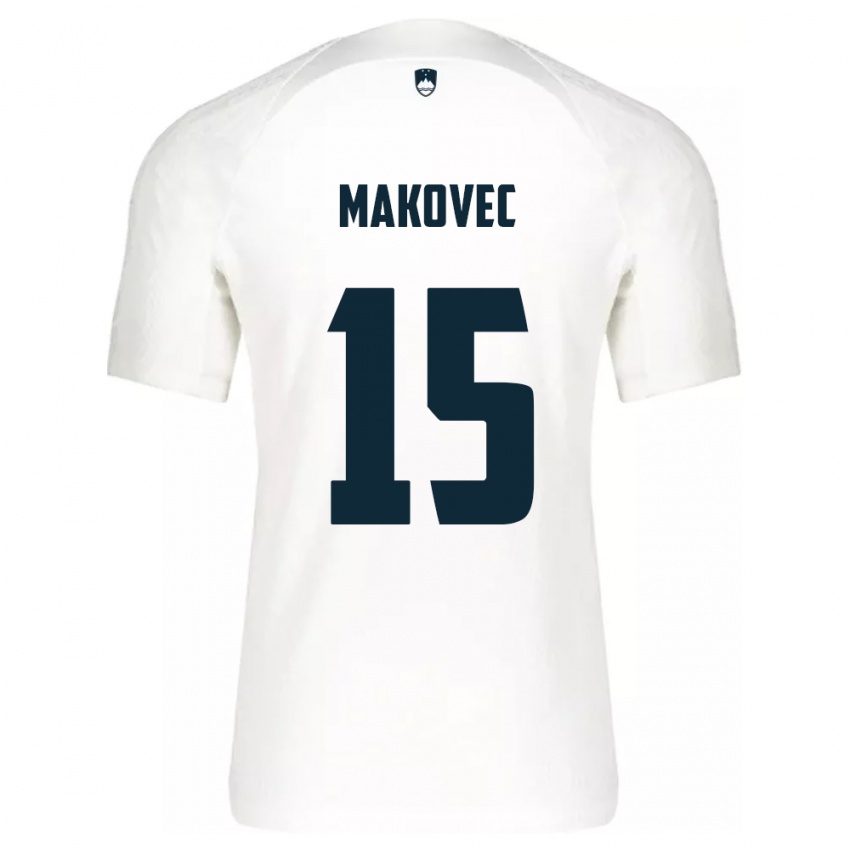 Kinderen Slovenië Sara Makovec #15 Wit Thuisshirt Thuistenue 24-26 T-Shirt