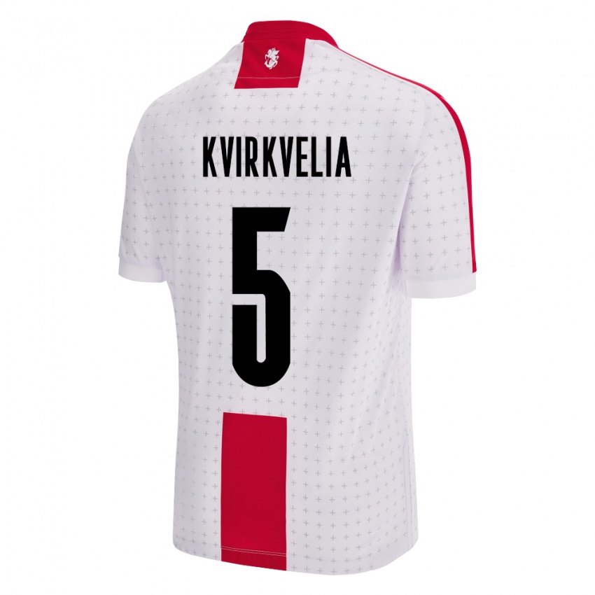 Kinderen Georgia Solomon Kvirkvelia #5 Wit Thuisshirt Thuistenue 24-26 T-Shirt