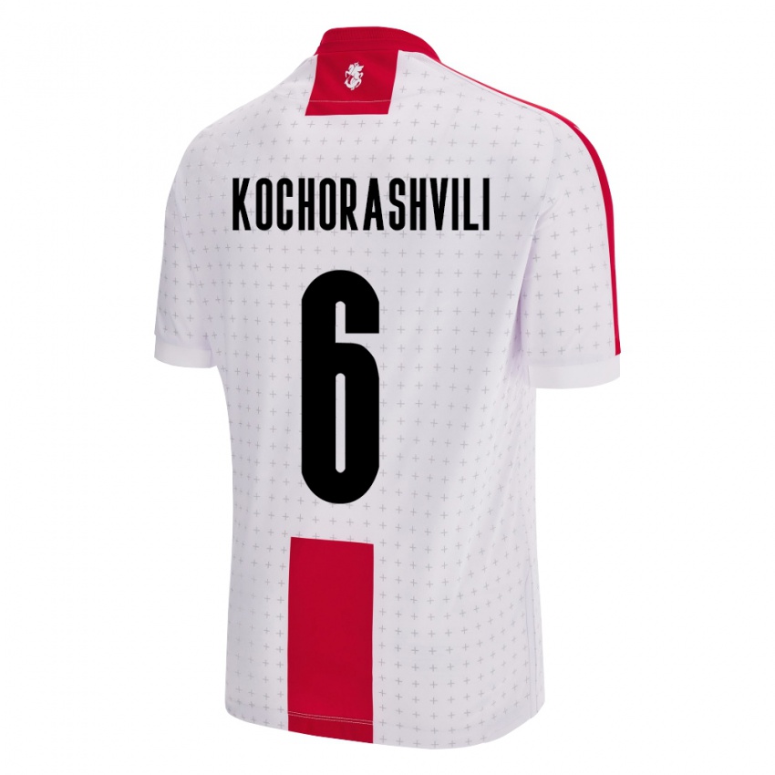 Kinderen Georgia Giorgi Kochorashvili #6 Wit Thuisshirt Thuistenue 24-26 T-Shirt