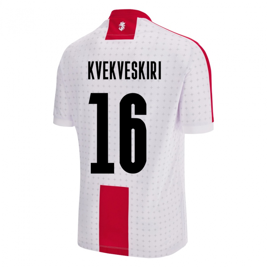 Kinderen Georgia Nika Kvekveskiri #16 Wit Thuisshirt Thuistenue 24-26 T-Shirt