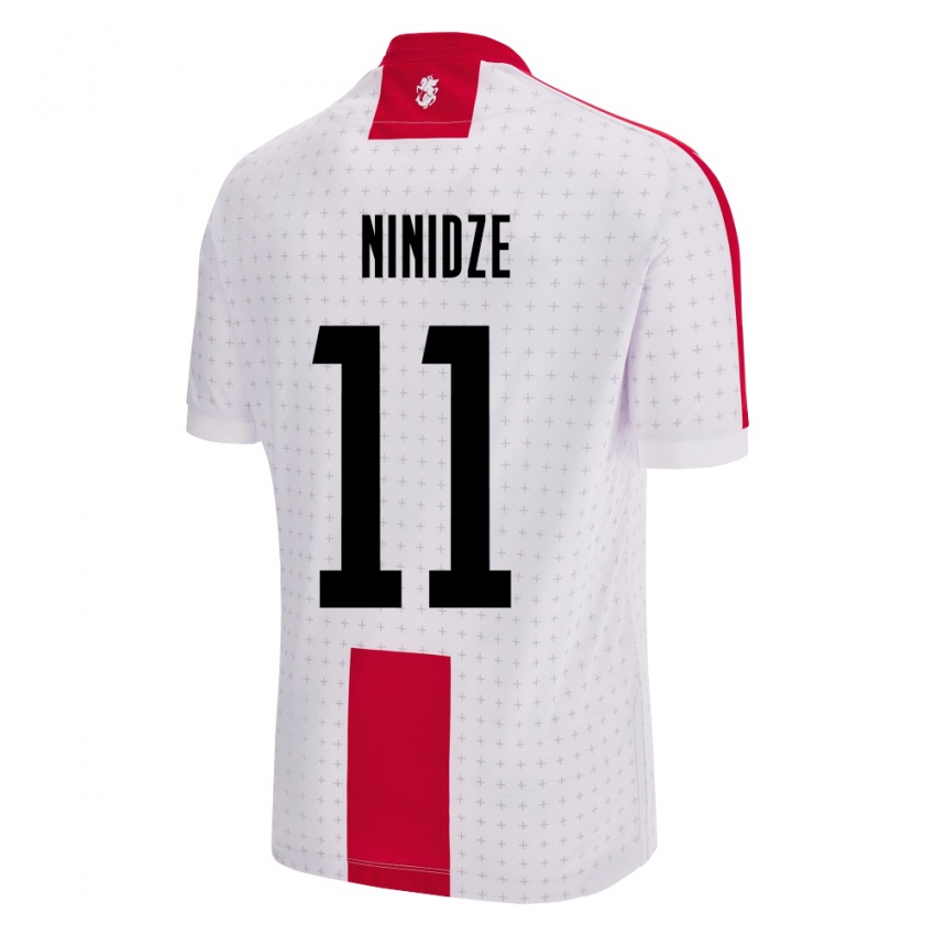 Kinderen Georgia Nikoloz Ninidze #11 Wit Thuisshirt Thuistenue 24-26 T-Shirt