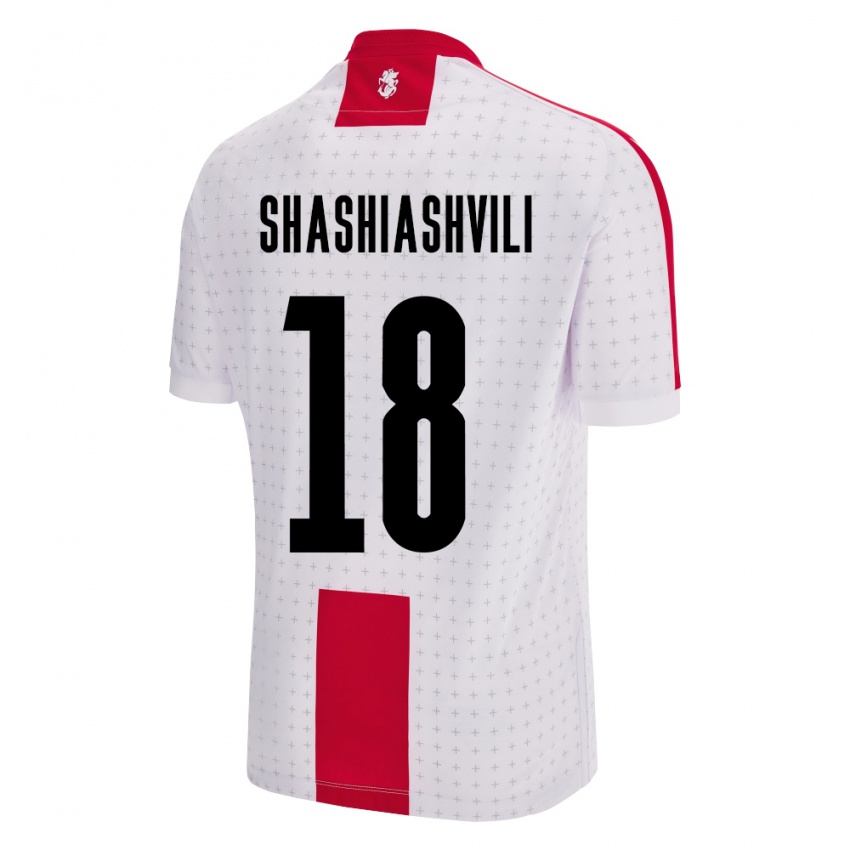 Kinderen Georgia Luka Shashiashvili #18 Wit Thuisshirt Thuistenue 24-26 T-Shirt