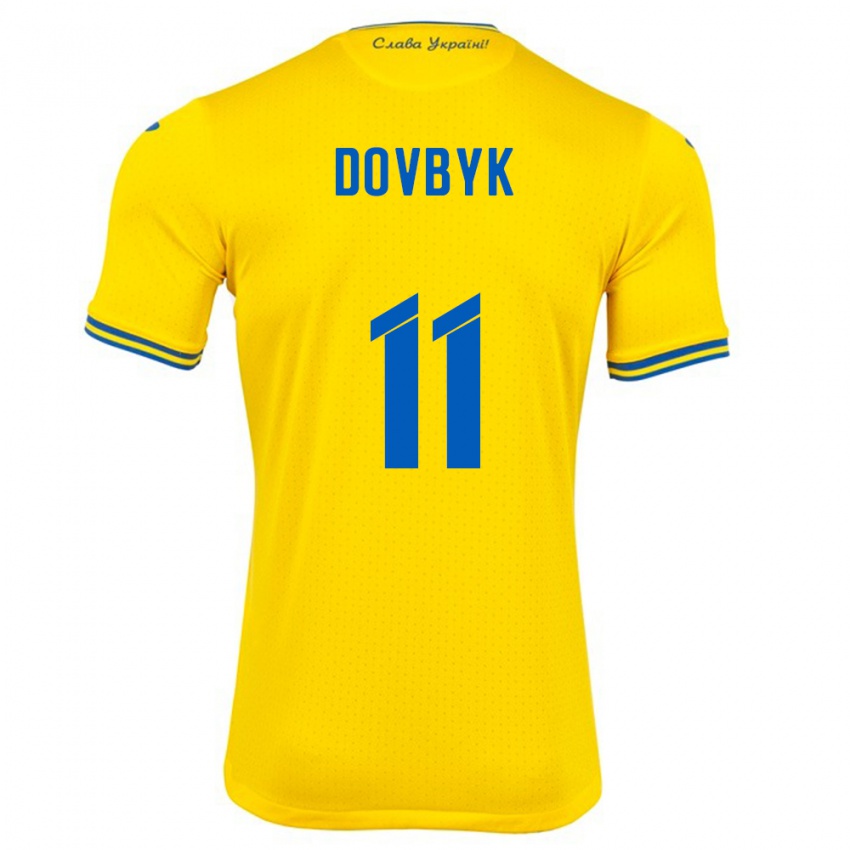 Kinderen Oekraïne Artem Dovbyk #11 Geel Thuisshirt Thuistenue 24-26 T-Shirt