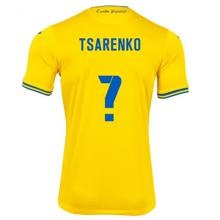 Kinderen Oekraïne Anton Tsarenko #0 Geel Thuisshirt Thuistenue 24-26 T-Shirt