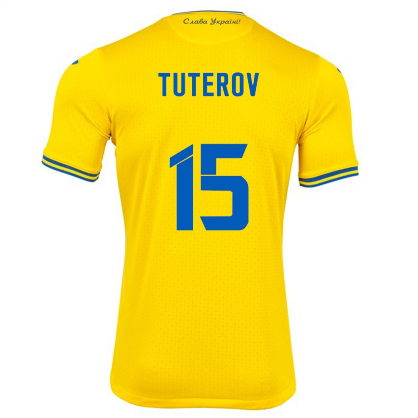 Kinderen Oekraïne Timur Tuterov #15 Geel Thuisshirt Thuistenue 24-26 T-Shirt