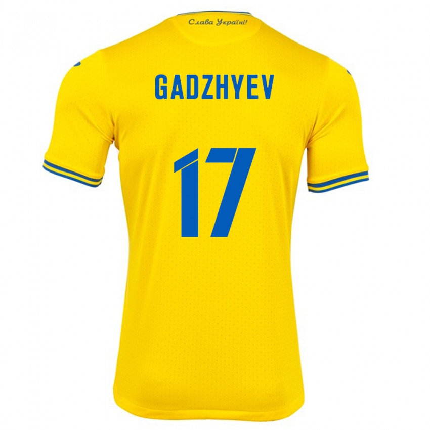 Kinderen Oekraïne Ramik Gadzhyev #17 Geel Thuisshirt Thuistenue 24-26 T-Shirt