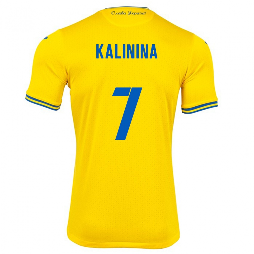 Kinderen Oekraïne Yana Kalinina #7 Geel Thuisshirt Thuistenue 24-26 T-Shirt