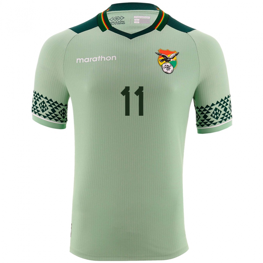 Kinderen Bolivia Javier Uzeda #11 Licht Groen Thuisshirt Thuistenue 24-26 T-Shirt