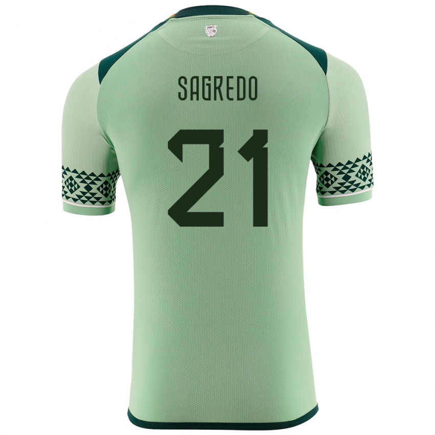 Kinderen Bolivia José Sagredo #21 Licht Groen Thuisshirt Thuistenue 24-26 T-Shirt