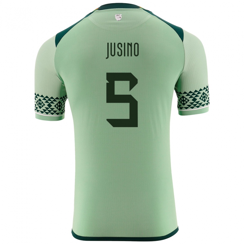 Kinderen Bolivia Adrián Jusino #5 Licht Groen Thuisshirt Thuistenue 24-26 T-Shirt