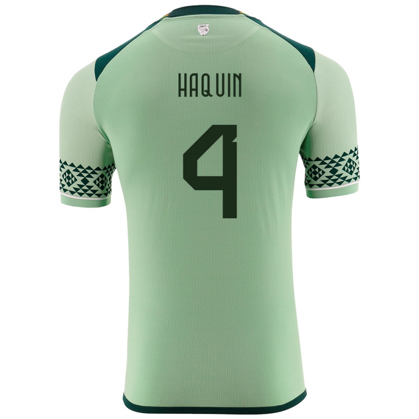 Kinderen Bolivia Luis Haquín #4 Licht Groen Thuisshirt Thuistenue 24-26 T-Shirt