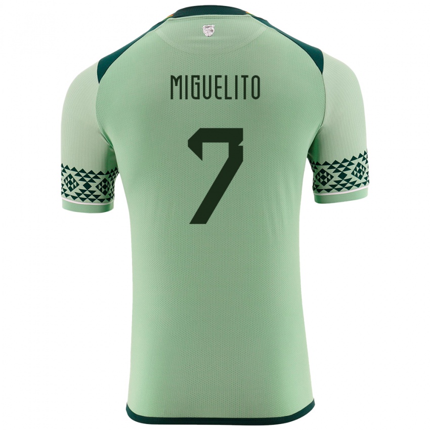 Kinderen Bolivia Miguelito #7 Licht Groen Thuisshirt Thuistenue 24-26 T-Shirt