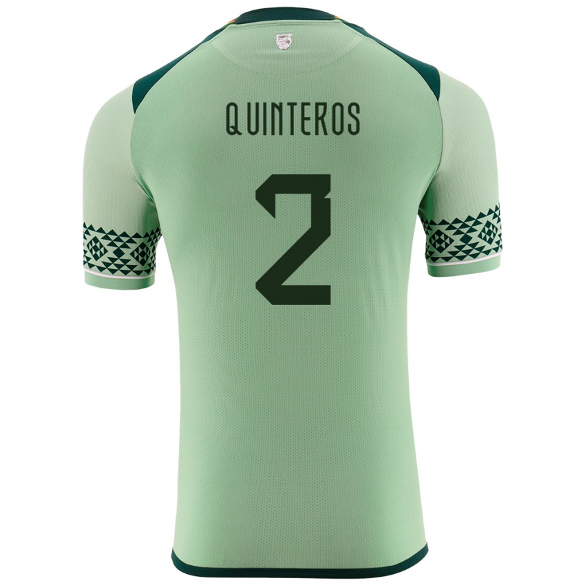 Kinderen Bolivia Jairo Quinteros #2 Licht Groen Thuisshirt Thuistenue 24-26 T-Shirt